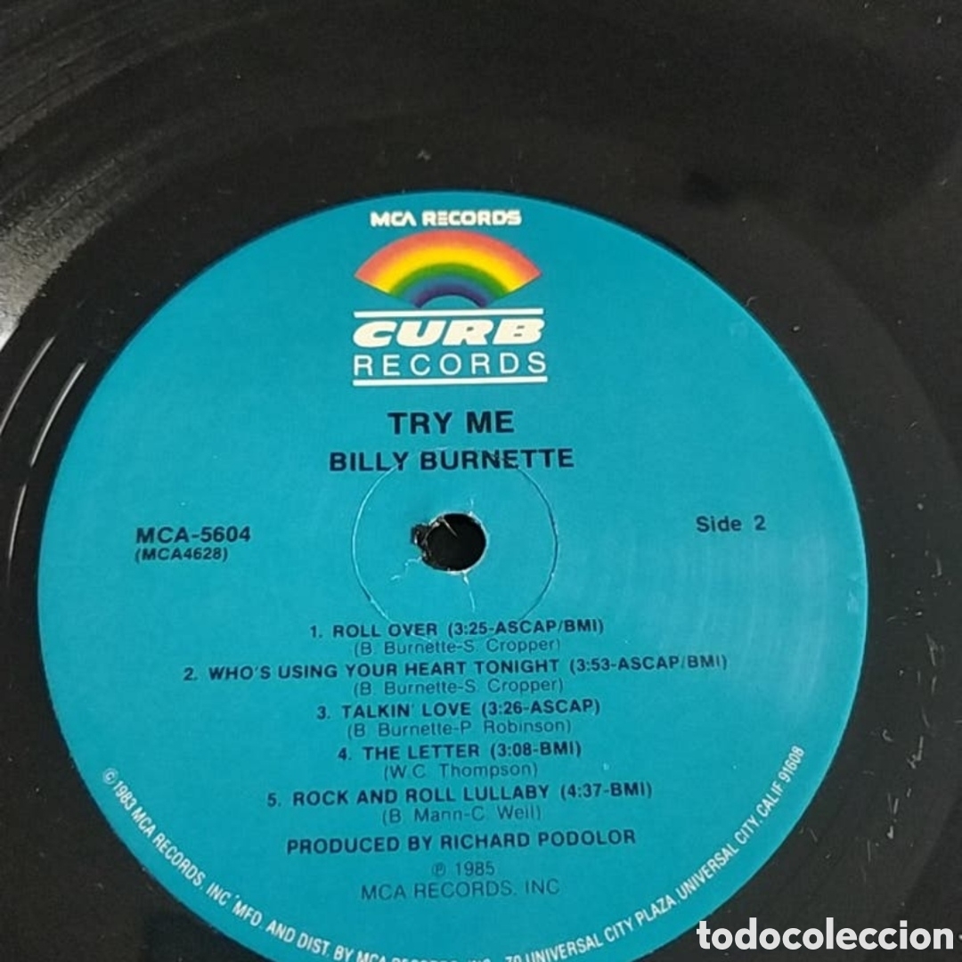 Discos de vinilo: Lp Billy Burnette. Try Me - Foto 4