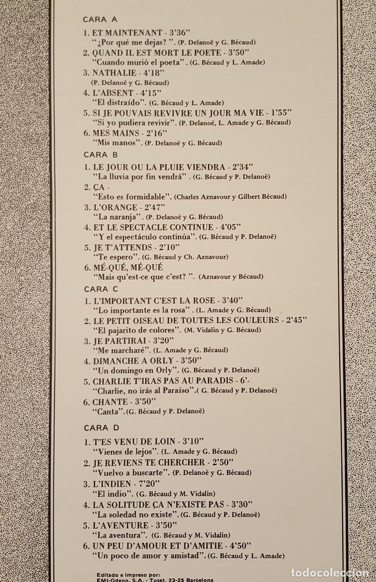 Discos de vinilo: Vinilo Doble LP La voz de Gilbert Becaud - Foto 4