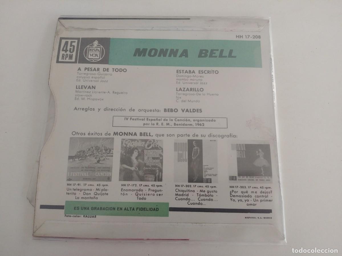 Discos de vinilo: MONNA BELL-EP A PESAR DE TODO +3 - Foto 2