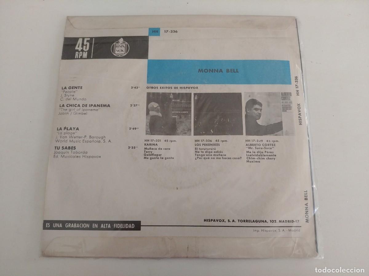 Discos de vinilo: MONNA BELL-EP LA GENTE +3 - Foto 2