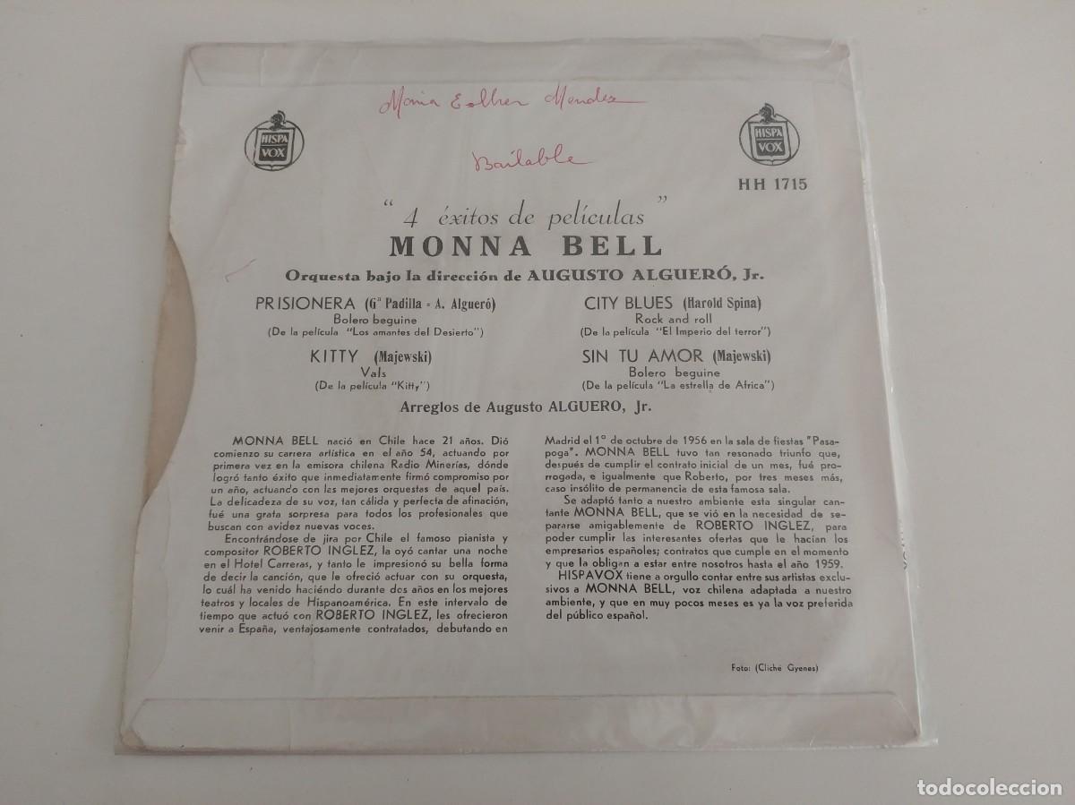Discos de vinilo: MONNA BELL-EP PRISIONERA +3 - Foto 2