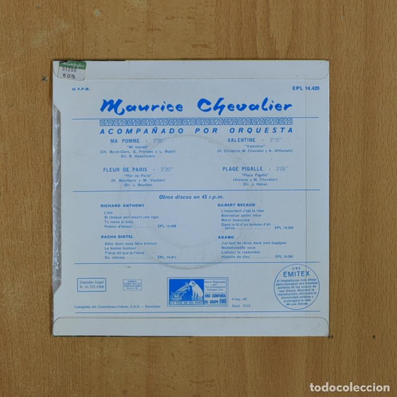 Discos de vinilo: MAURICE CHEVALIER - MA POMME + 3 - EP - Foto 2