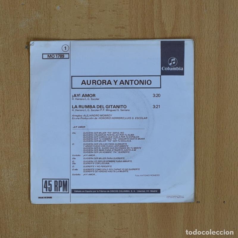 Discos de vinilo: AURORA Y ANTONIO - AY AMOR - SINGLE - Foto 2
