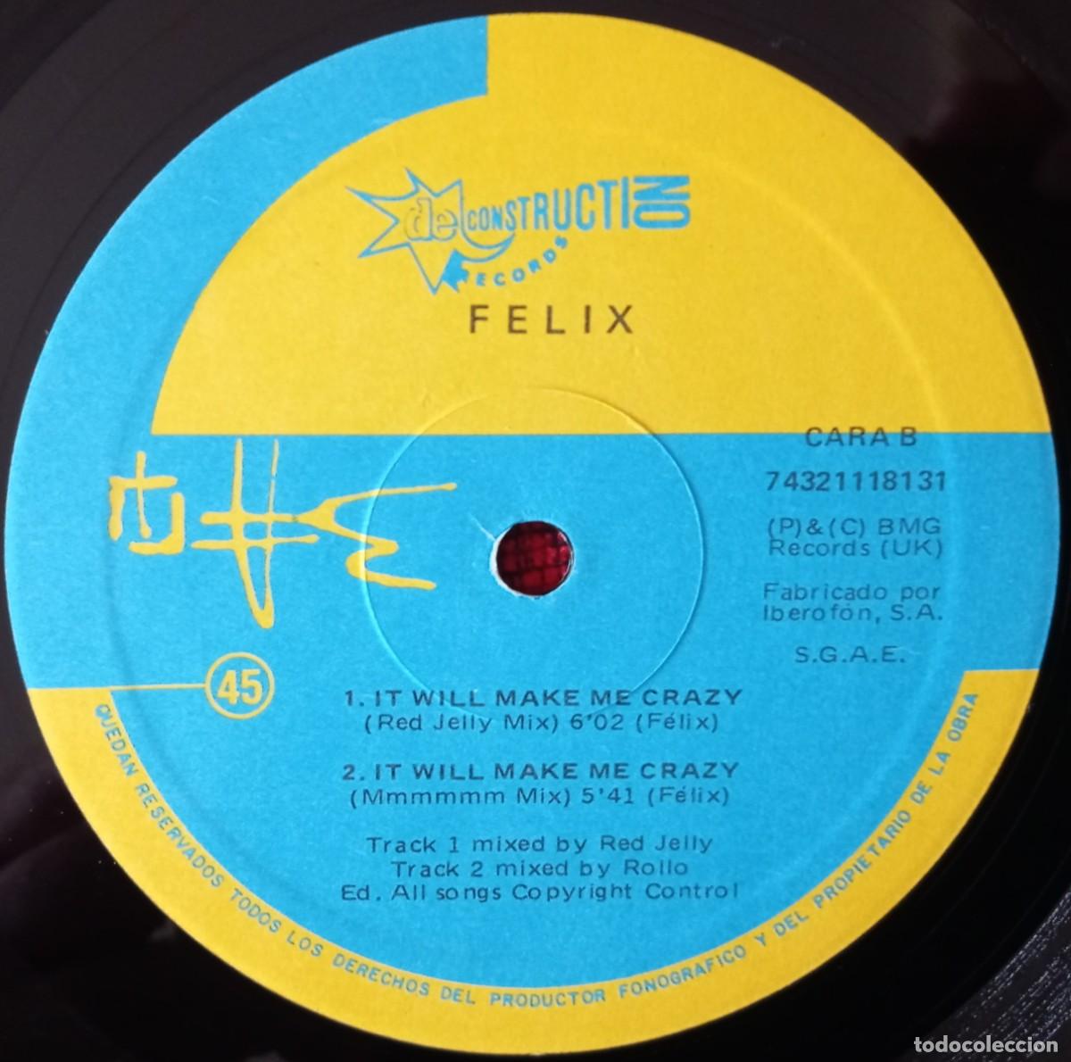 Discos de vinilo: FELIX ** It Will Make Me Crazy ** MAXI SINGLE VINILO 1992 - Foto 4