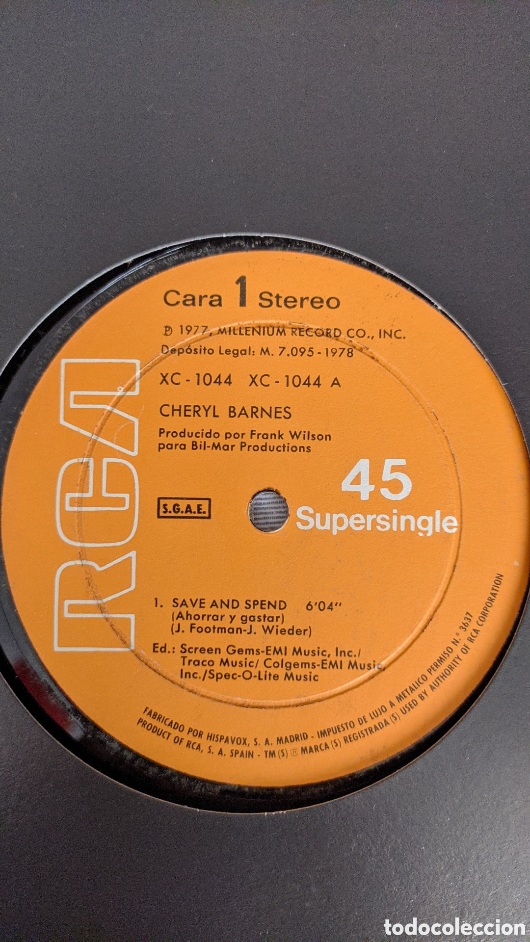 Discos de vinilo: Maxi single Cheryl Barnes. Save and spend / I know - Foto 2