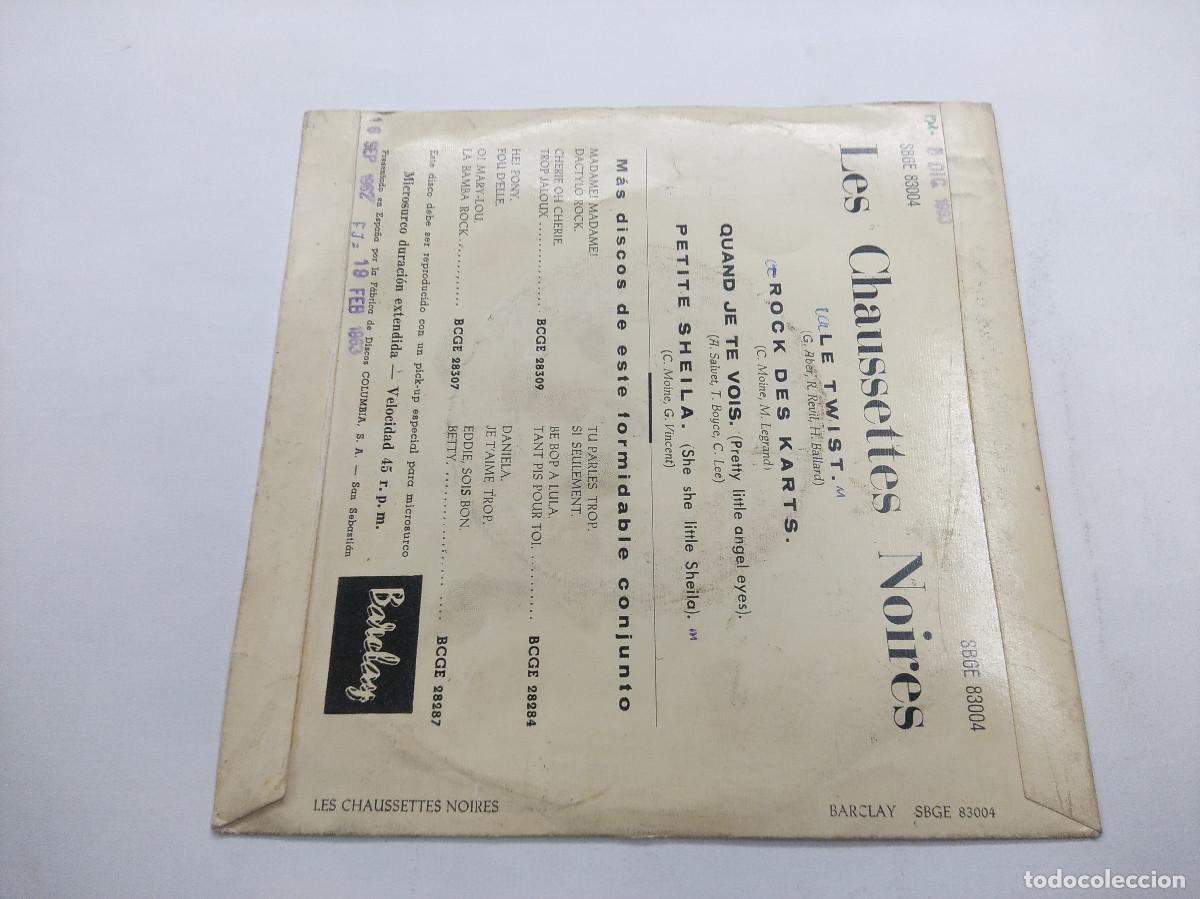 Discos de vinilo: LE TWIST/LES CHAUSSETTES NOIRES/SINGLE. - Foto 3
