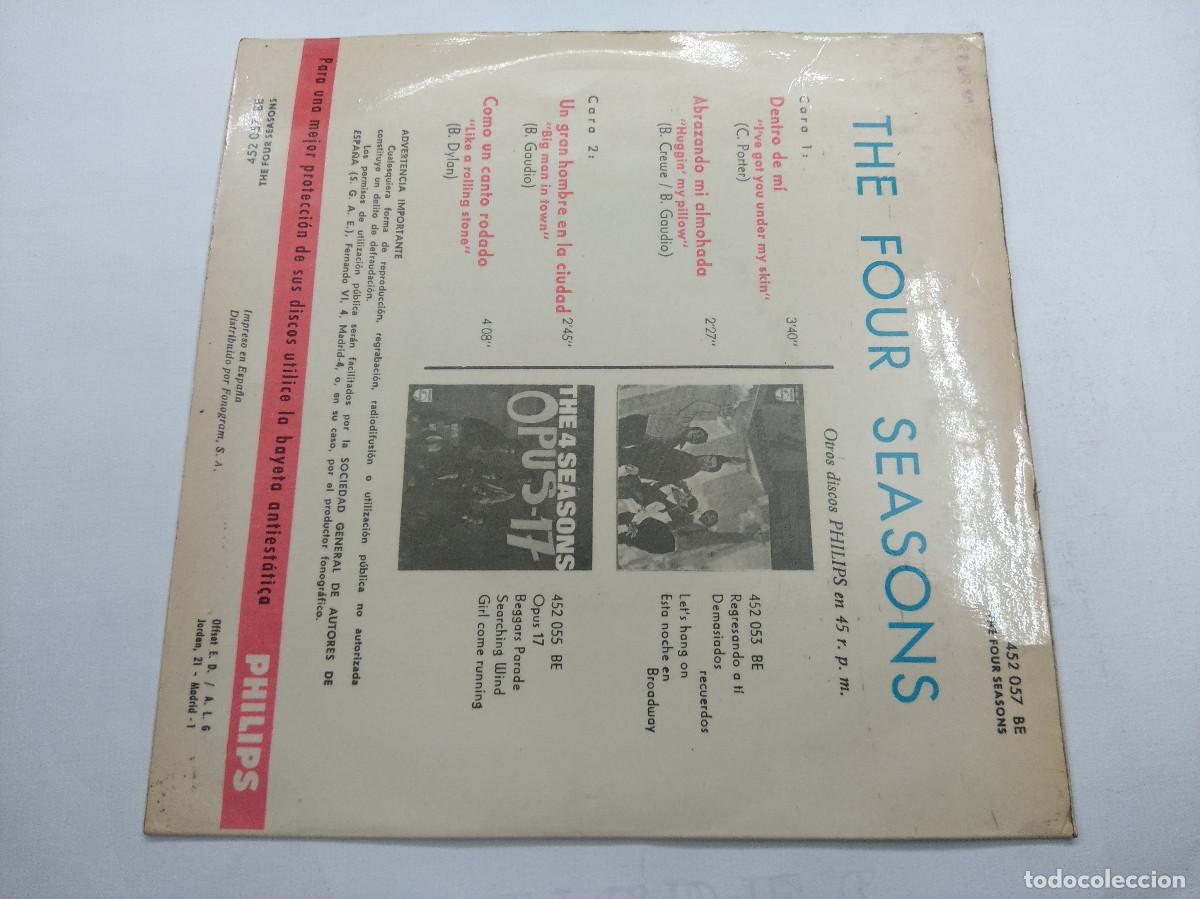 Discos de vinilo: THE 4 SEASONS/DENTRO DE MI/SINGLE. - Foto 3
