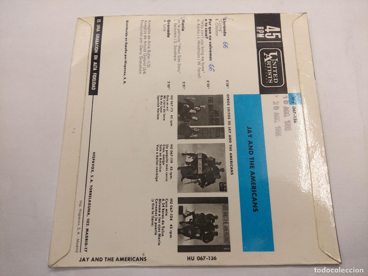 Discos de vinilo: JAY AND THE AMERICANS/LLORANDO/SINGLE. - Foto 3
