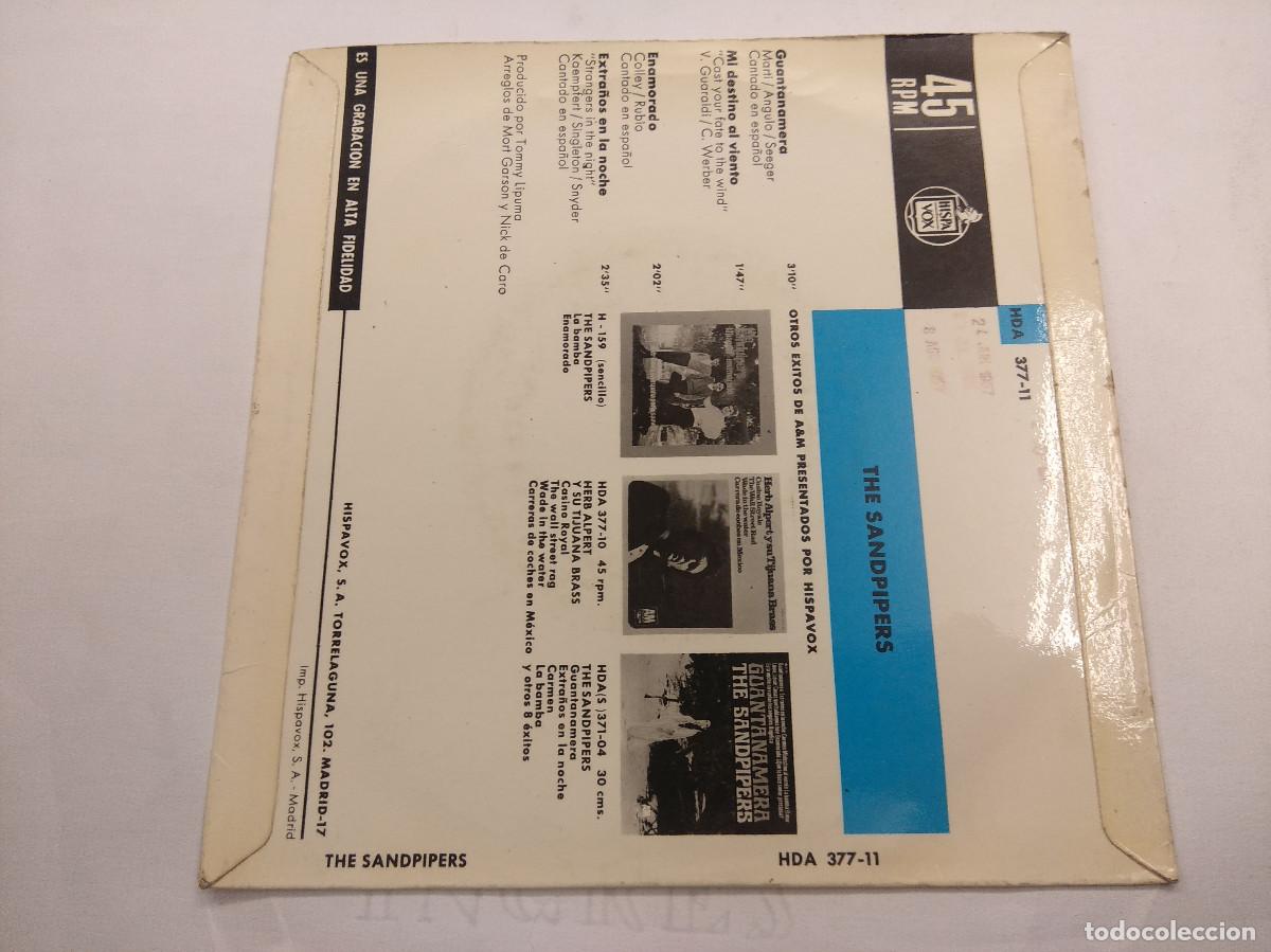 Discos de vinilo: THE SANDPIPERS/GUANTANAMERA/SINGLE. - Foto 3