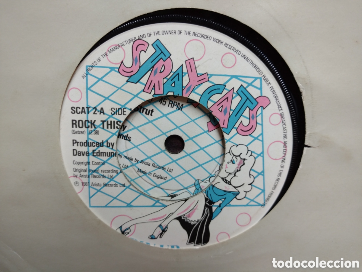 Discos de vinilo: Stray Cats - Rock This Town (7&rdquo;, Single) Edici&oacute;n UK - Foto 1