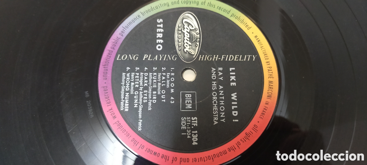 Discos de vinilo: Lp LIKE WILD RAY ANTHONY - Foto 9