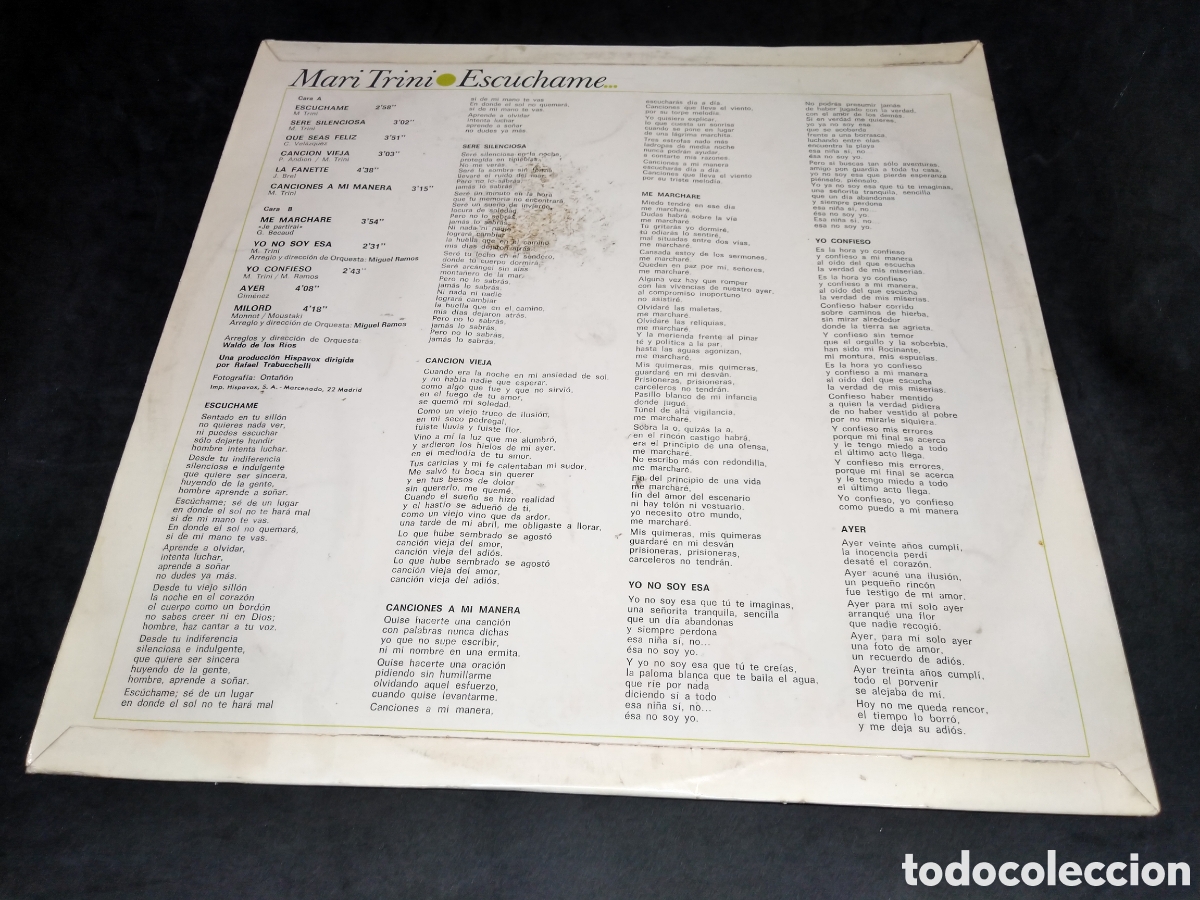 Discos de vinilo: MARI TRINI - ESCUCHAME - LP - 1979 - Foto 2