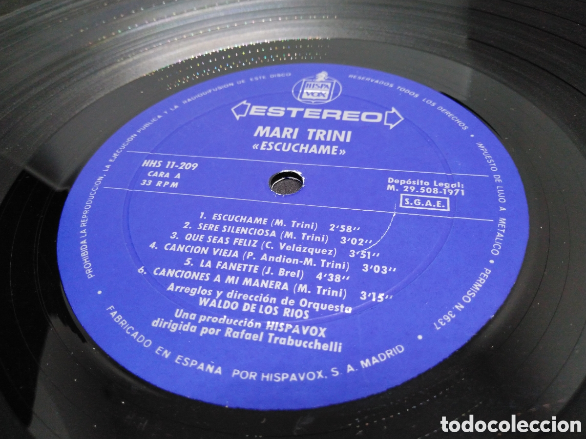 Discos de vinilo: MARI TRINI - ESCUCHAME - LP - 1979 - Foto 3