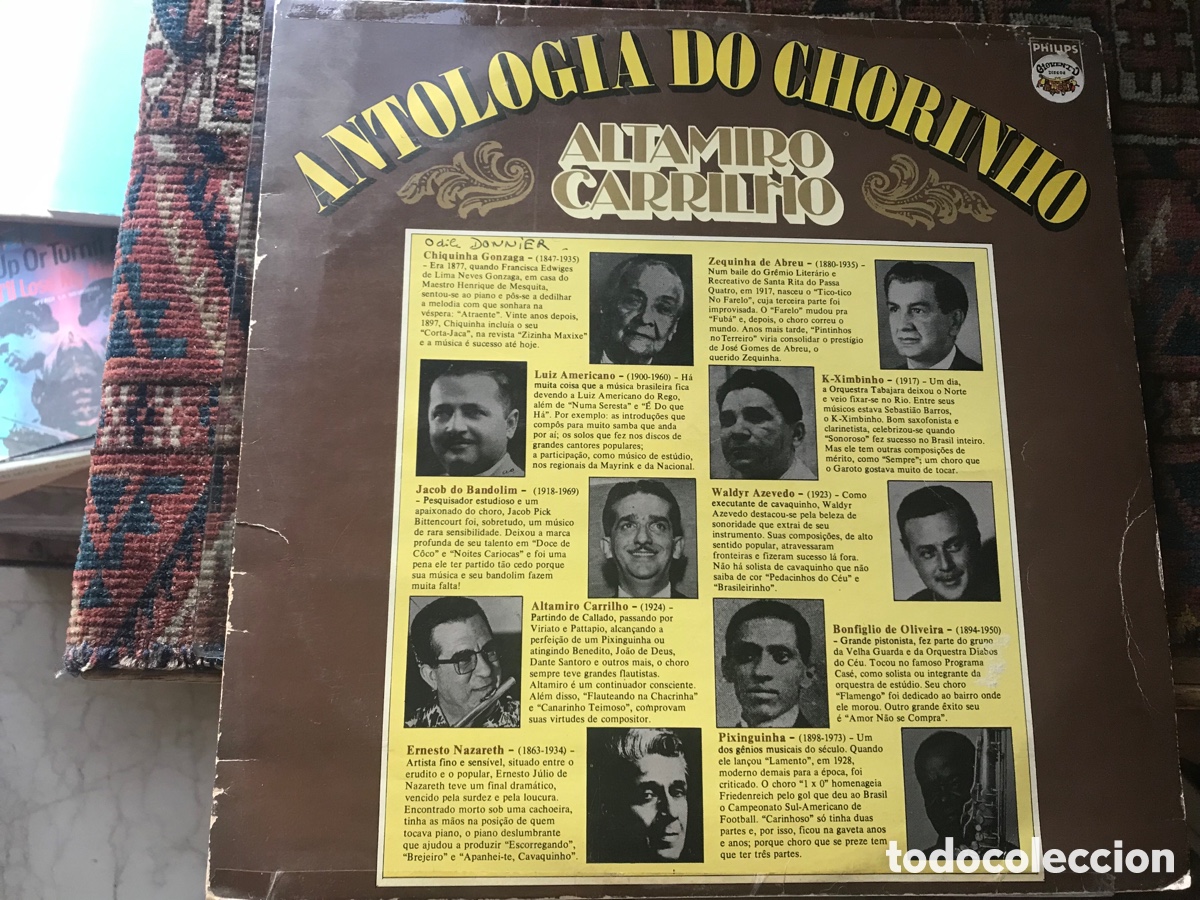 Disques de vinyle: Antolog&iacute;a do Chorinho. Altamiro Carrilho. Brasil 1975. Philips. Dif&iacute;cil