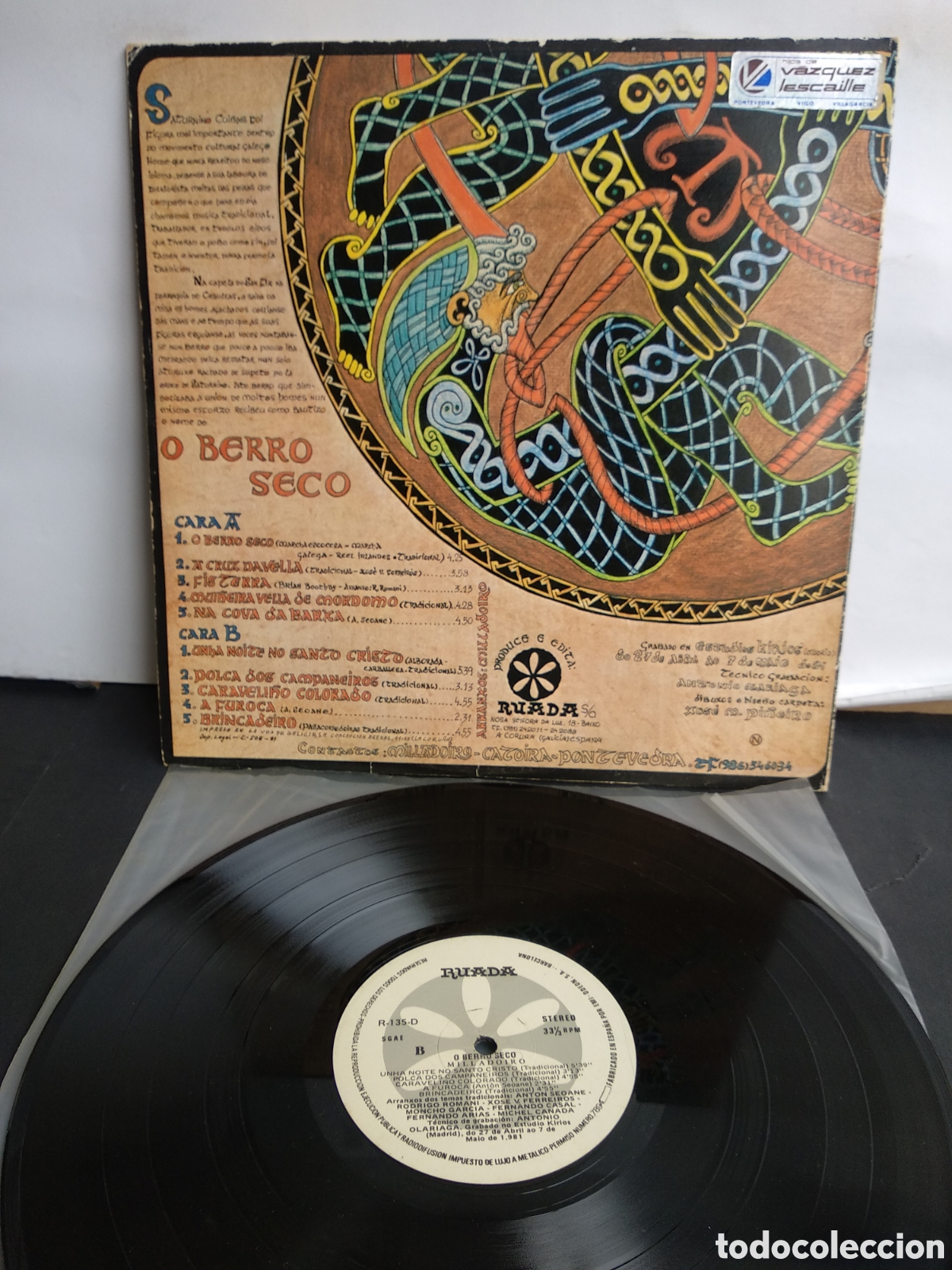 Discos de vinilo: *O BERRO SECO, MILLADOIRO, SPAIN, RUADA, 1981 LT.2 - Foto 3
