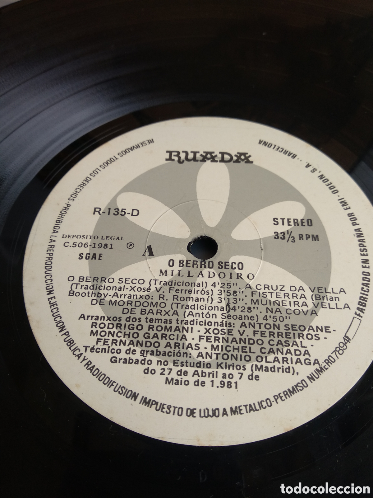 Discos de vinilo: *O BERRO SECO, MILLADOIRO, SPAIN, RUADA, 1981 LT.2 - Foto 4