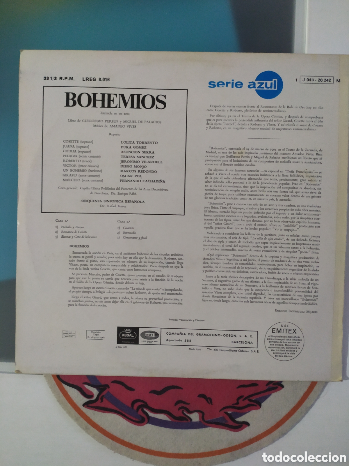 Discos de vinilo: Lp Amadeo Vives. Bohemios - Foto 2