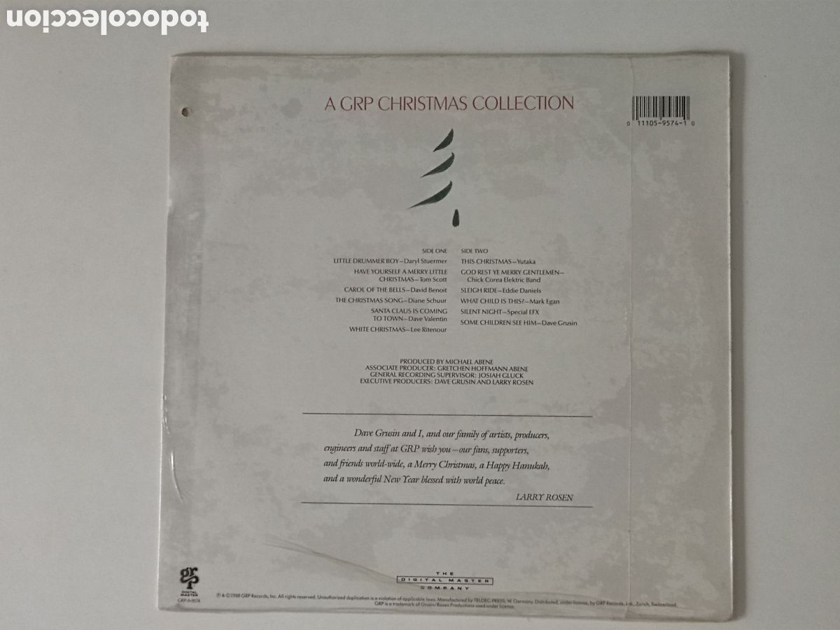 Discos de vinilo: Various &ndash; A GRP Christmas Collection - GRP &ndash; GRP-A-9574 - 1988 - Foto 2