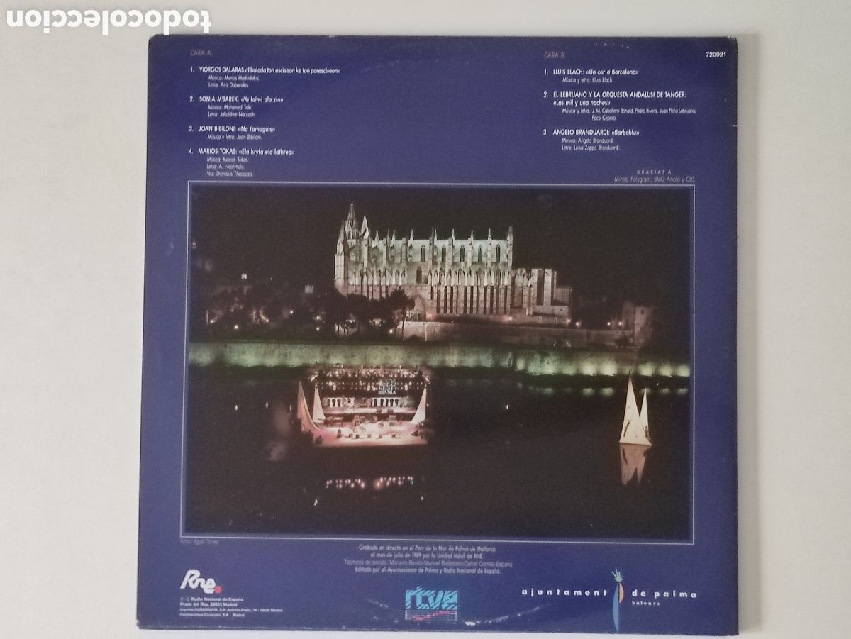 Discos de vinilo: Various &ndash; Can&ccedil;ons De La Mediterr&agrave;nia - RNE &ndash; 720021 - 1990 - Foto 2