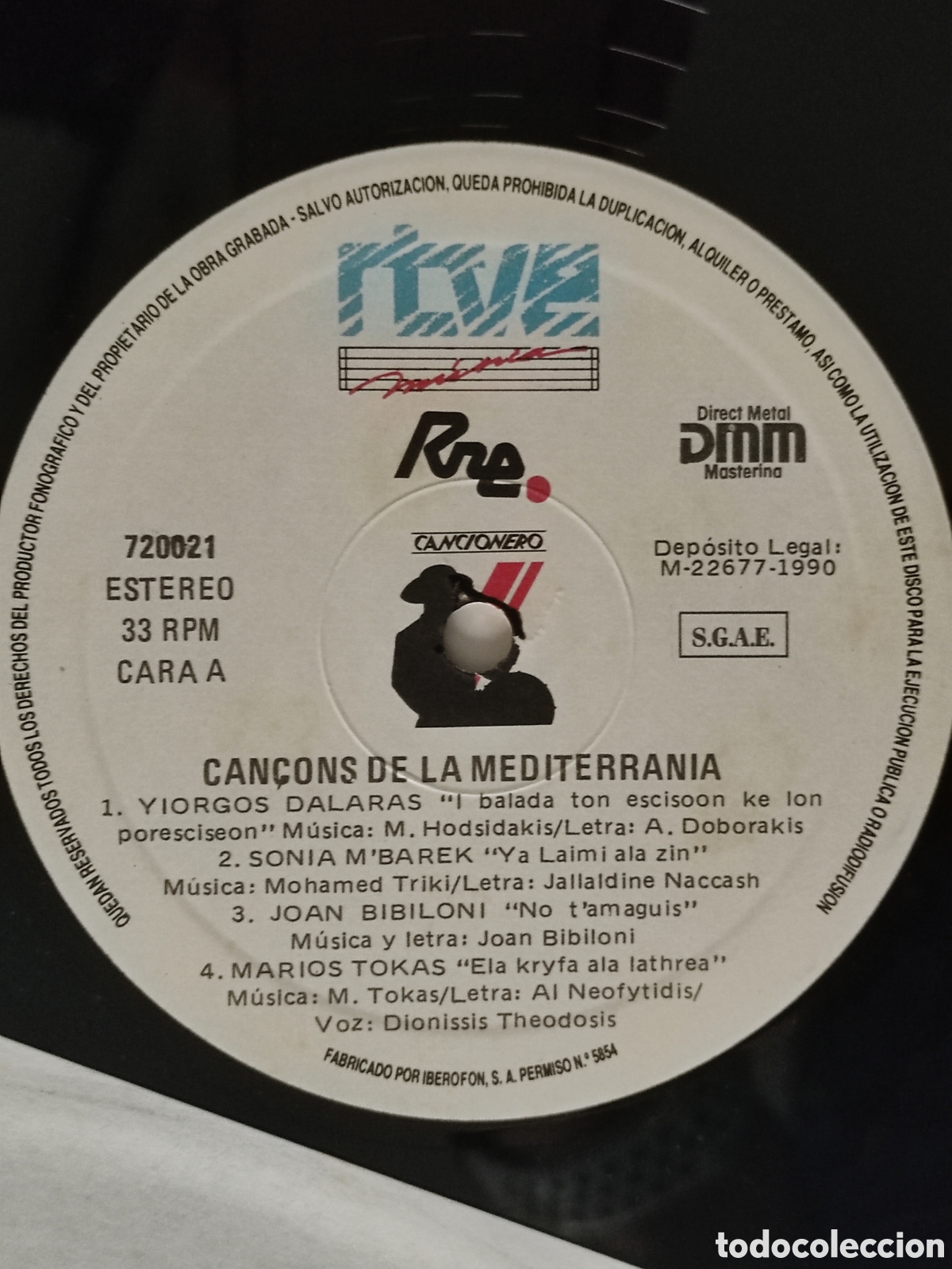 Discos de vinilo: Various &ndash; Can&ccedil;ons De La Mediterr&agrave;nia - RNE &ndash; 720021 - 1990 - Foto 5