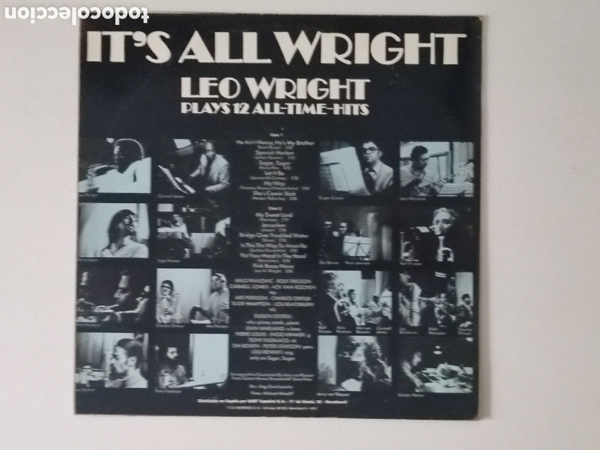 Discos de vinilo: Leo Wright &ndash; Its All Wright - Plays 12 All-Time-Hits - BASF &ndash; 30 53.185 - 1974 - Foto 2