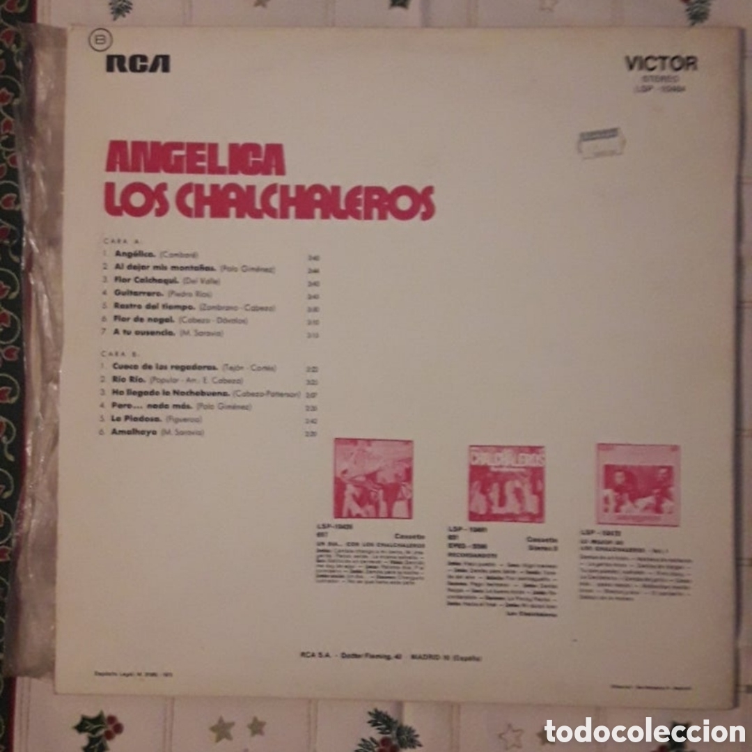 Discos de vinilo: Lp Los Chalchaleros. Angelica - Foto 2