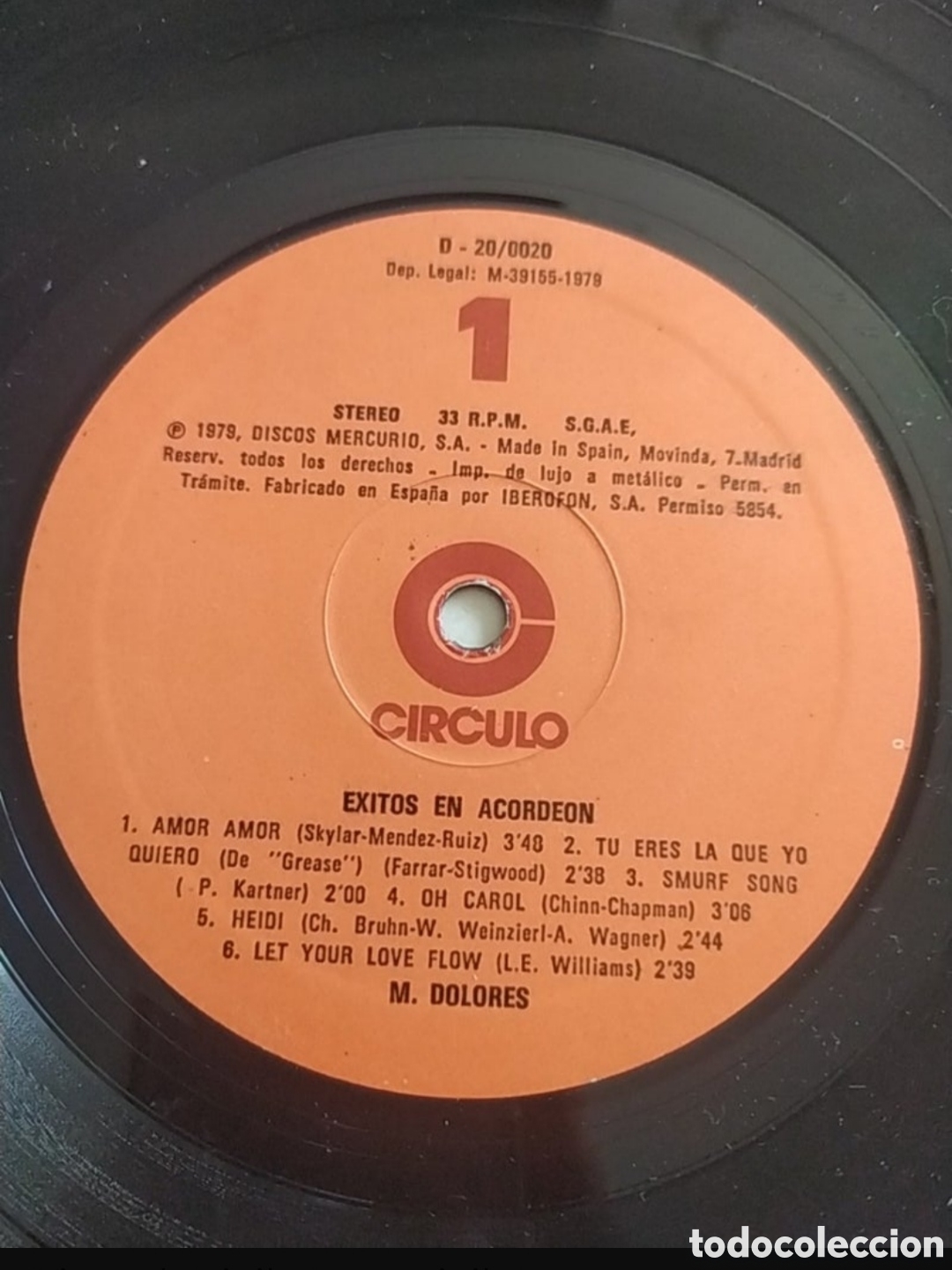Discos de vinilo: Lp M. Dolores. &Eacute;xitos en Acorde&oacute;n - Foto 3