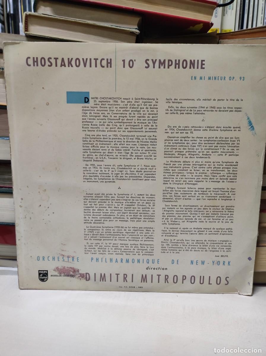 Discos de vinilo: SHOSTAKOVICH 10 SYMPHONY DIMITRI MITROPOULOS - Foto 2