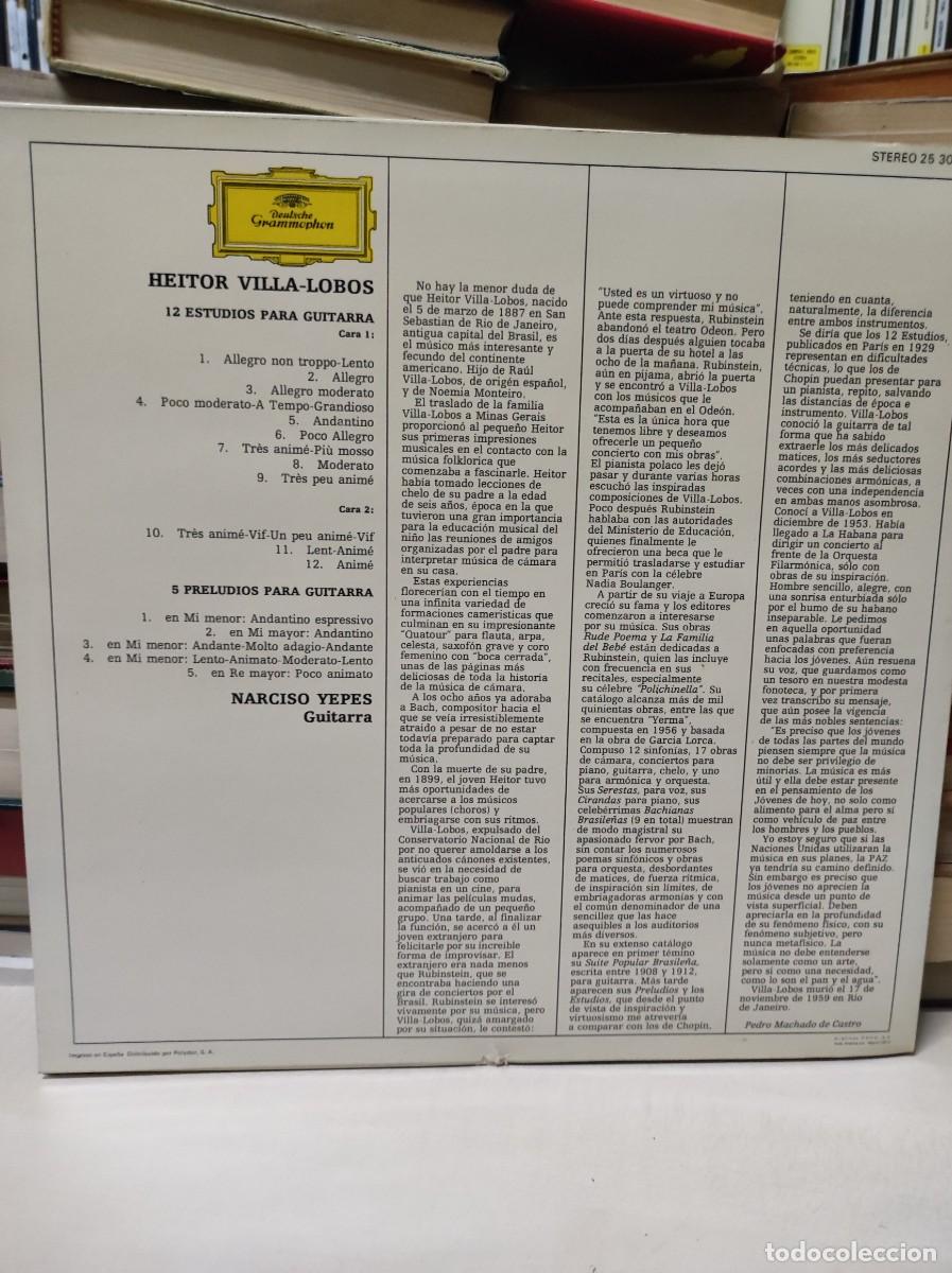 Discos de vinilo: HECTOR VILLA LOBOS 12 ESTUDIOS 5 PRELUDIOS - Foto 2