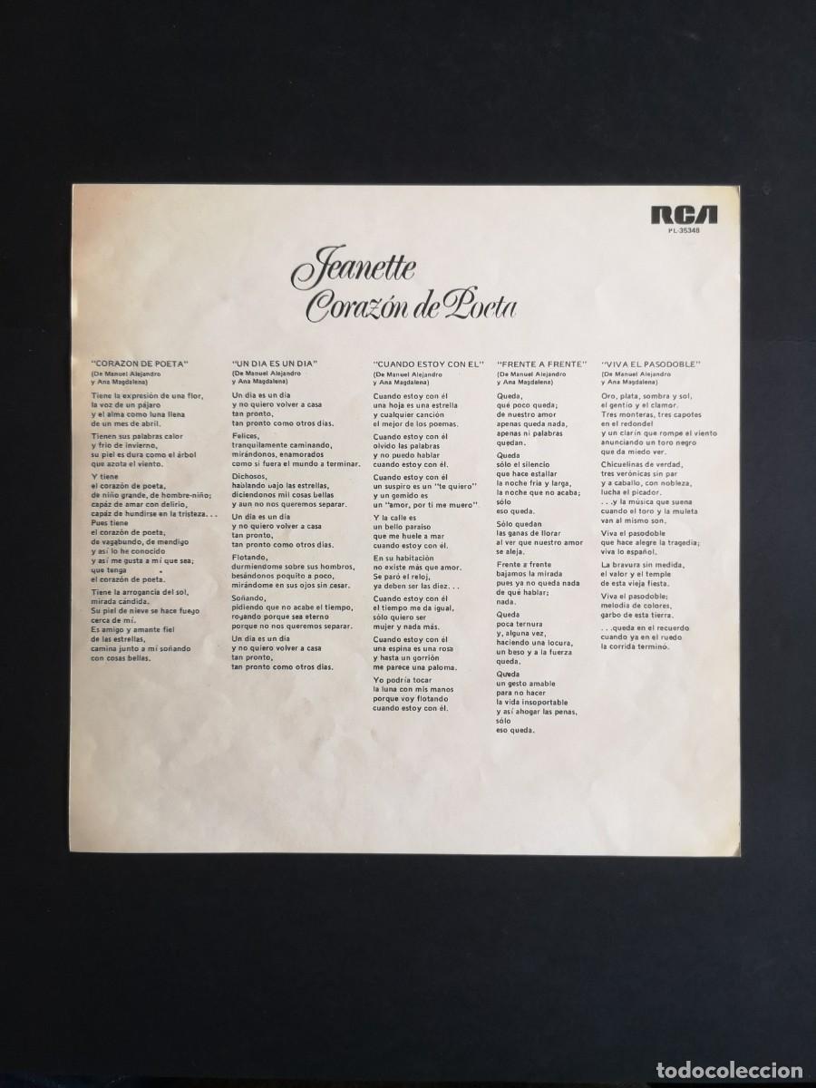 Discos de vinilo: LP Vinilo Jeanette Corazon de Poeta - Foto 5
