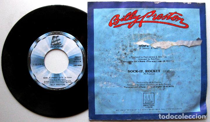 Discos de vinilo: Billy Preston - Hope / Sock-It, Rocket - Single Motown / Belter 1981 BPY - Foto 2