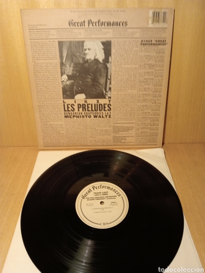 Discos de vinilo: Liszt. Preludios. Etc. Bernstein. Ormandy. A&ntilde;o 1982. Edici&oacute;n USA. - Foto 2