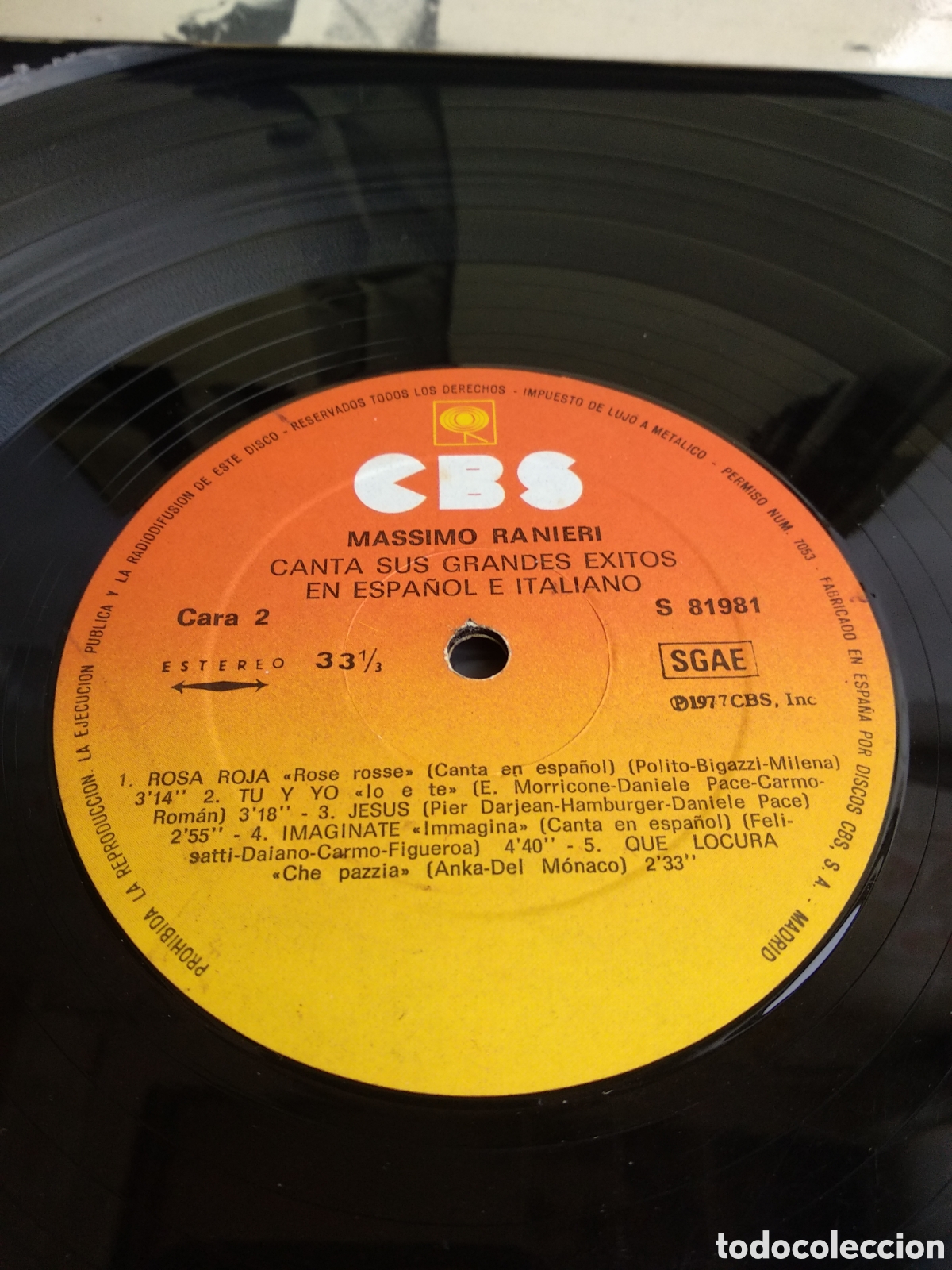 Discos de vinilo: *M&Aacute;XIMO RANIERI, SUS &Eacute;XITOS, SPAIN, CBS, 1977, LT.2 - Foto 4