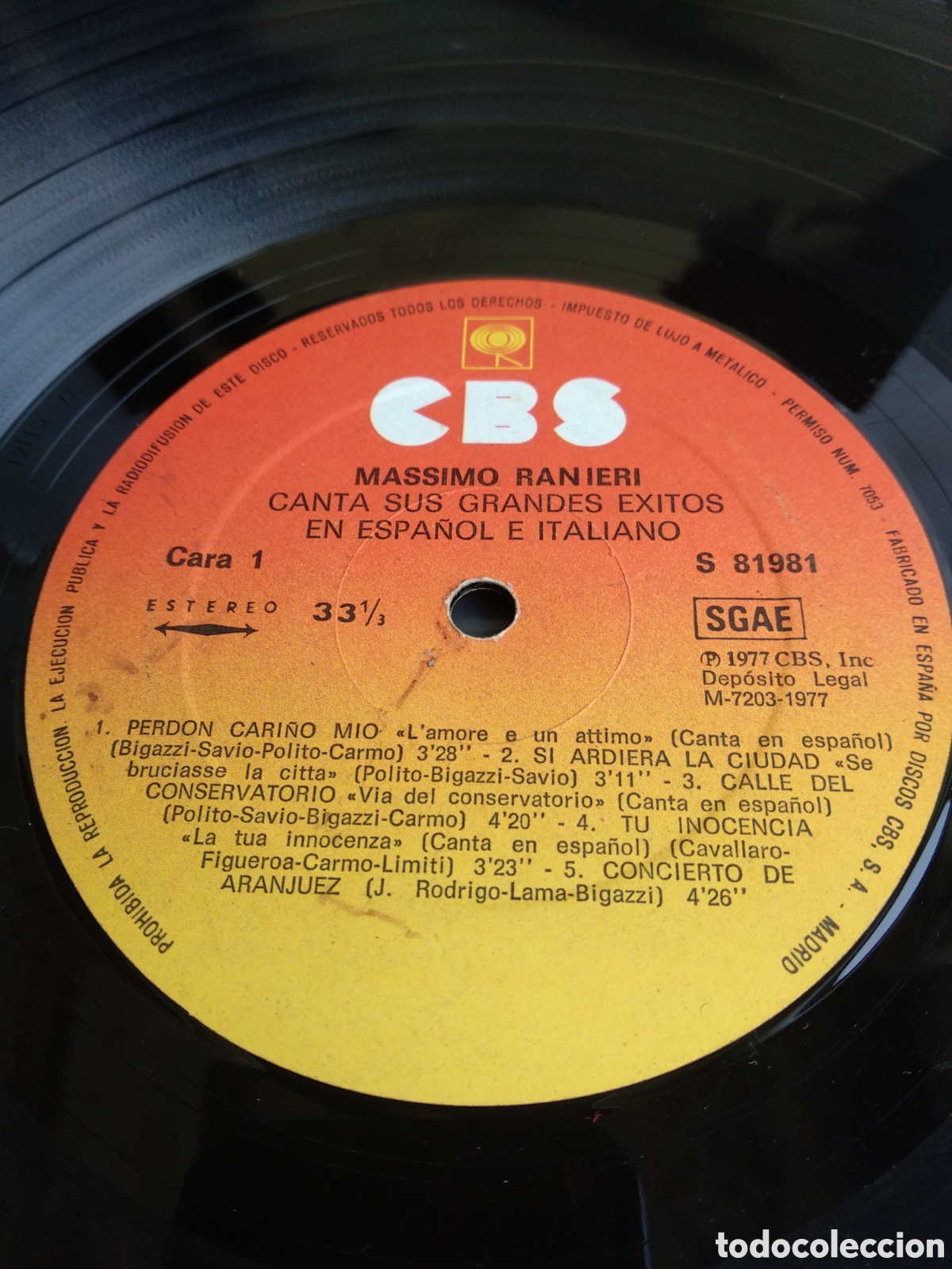 Discos de vinilo: *M&Aacute;XIMO RANIERI, SUS &Eacute;XITOS, SPAIN, CBS, 1977, LT.2 - Foto 3