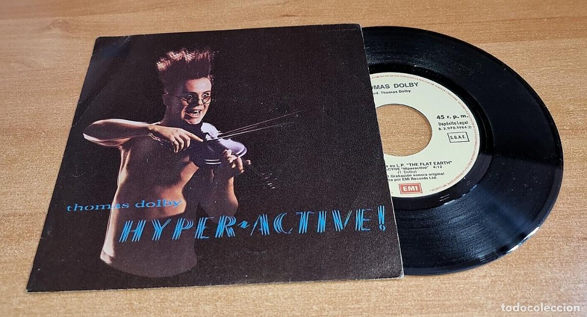 Discos de vinilo: THOMAS DOLBY Hyperactive 7&rdquo; SINGLE VINILO PROMO DEL A&Ntilde;O 1984 ESPA&Ntilde;A TECHNO POP 2 TEMAS - Foto 1