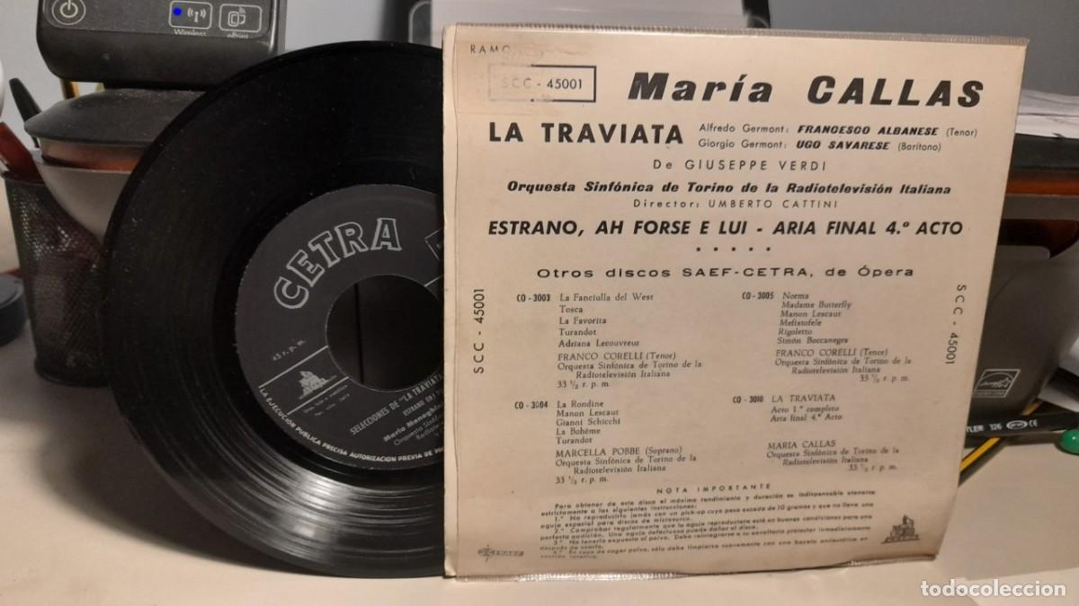 Discos de vinilo: SG MARIA CALLAS : LA TRAVIATA - Foto 2