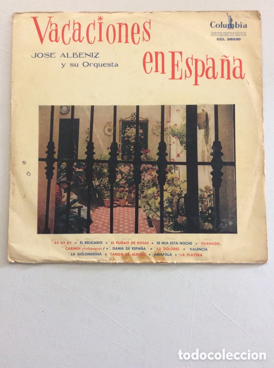 Dischi in vinile: Vacaciones en Espa&ntilde;a. Jose Albeniz y su orquesta.