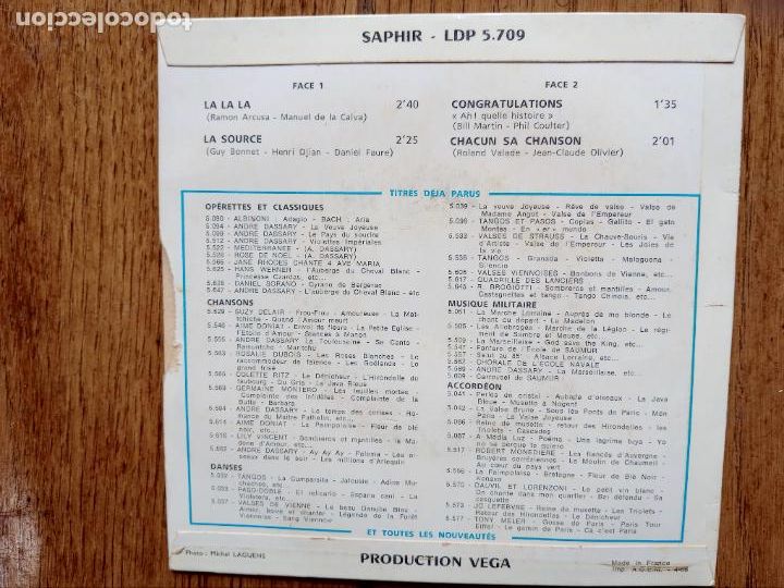 Discos de vinilo: Bruno Lorenzoni - Eurovisi&oacute;n 1968- la la la + la source + congratulations + chacun sa chanson - Foto 2