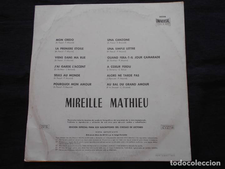 Discos de vinilo: MIREILLE MATHIEU - MON CREDO + 11 - ED. CIRCULO DE LECTORES A&Ntilde;O 1970 - Foto 2