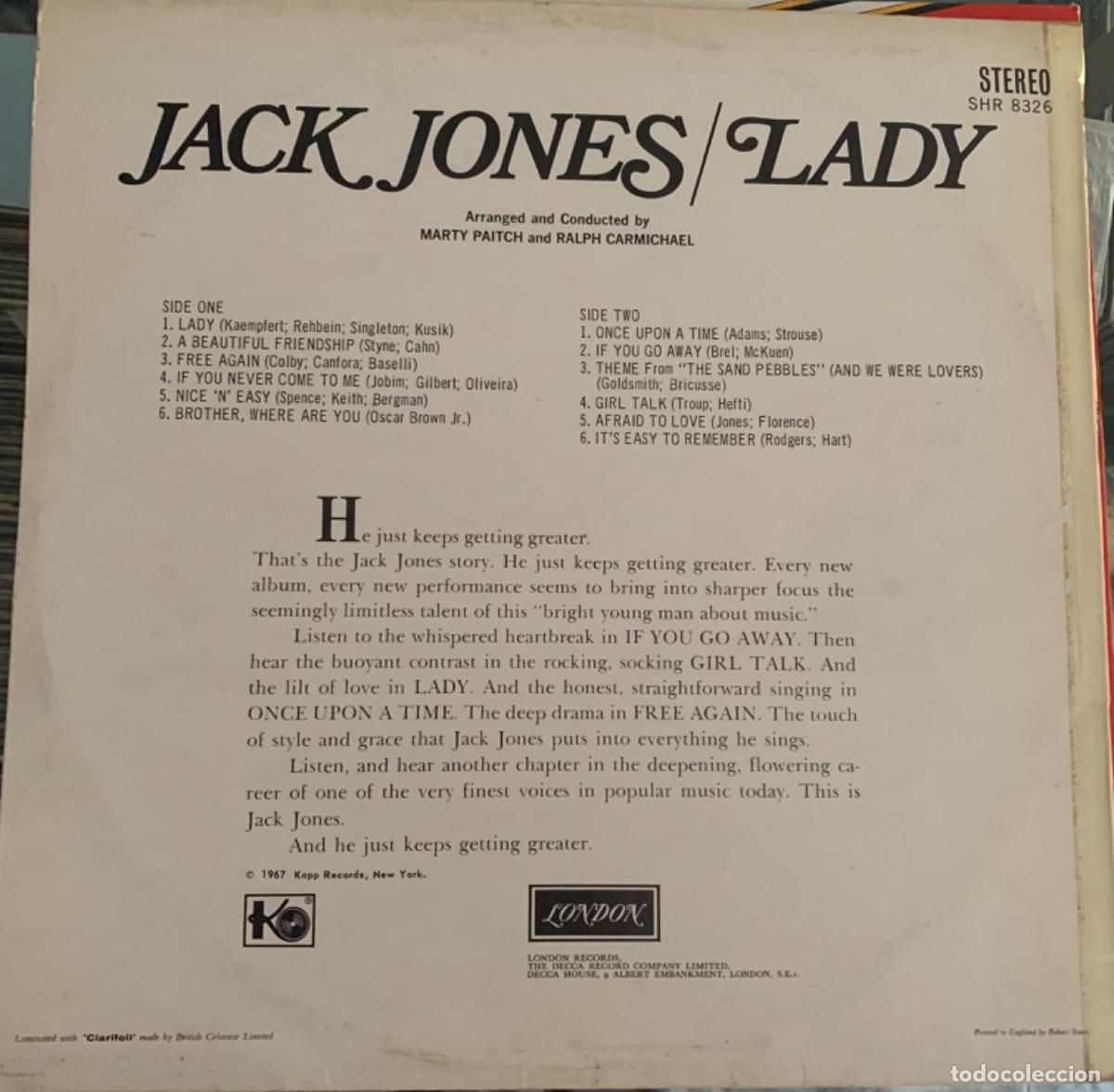 Discos de vinilo: Jack Jones Lady - Foto 2