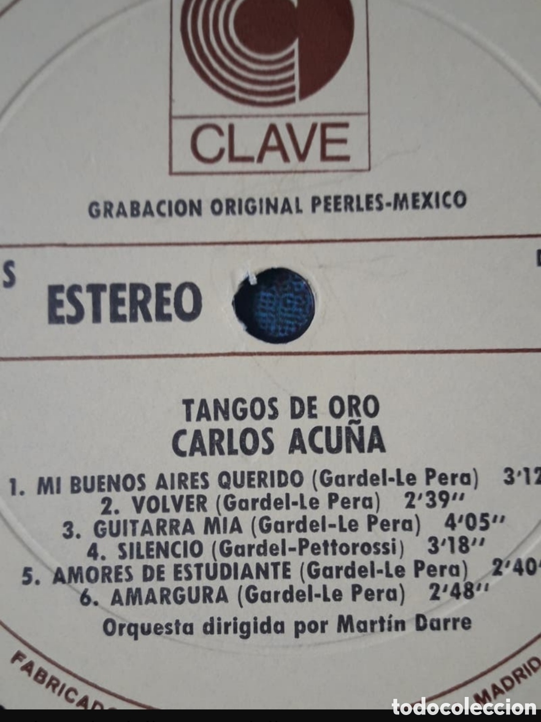 Discos de vinilo: Lp Carlos Acu&ntilde;a. Tangos de oro - Foto 3