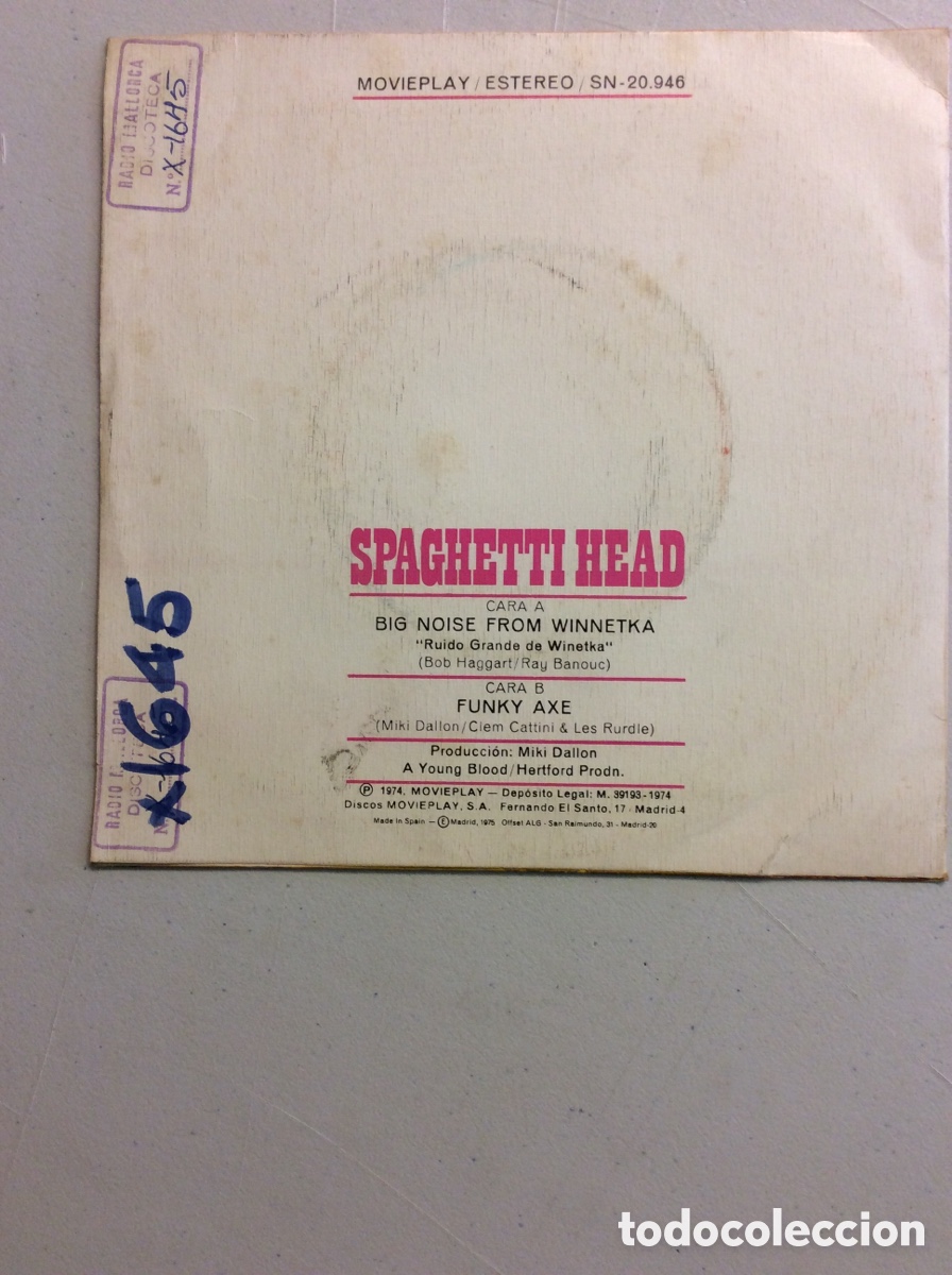 Discos de vinilo: Spaghetti Head. Big noise from Winnetka. Funky Axe. - Foto 2