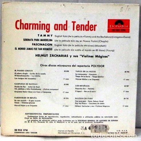 Discos de vinilo: HELMUT ZACHARIAS - CHARMING AND TENDER - SINGLE - Foto 2