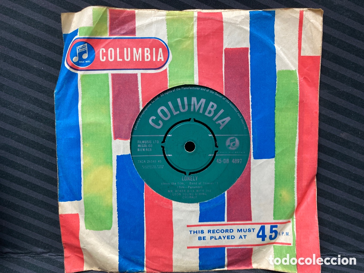 Discos de vinilo: Mr. Acker Bilk With The Leon Young String Chorale - Lonely (7&rdquo;, Single) Edici&oacute;n UK - Foto 1