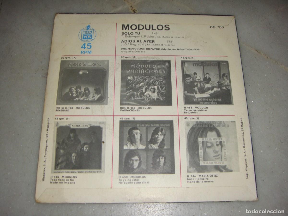 Discos de vinilo: SINGLE MODULOS - SOLO TU - ESPA&Ntilde;A - A&Ntilde;O 1971 - Foto 2