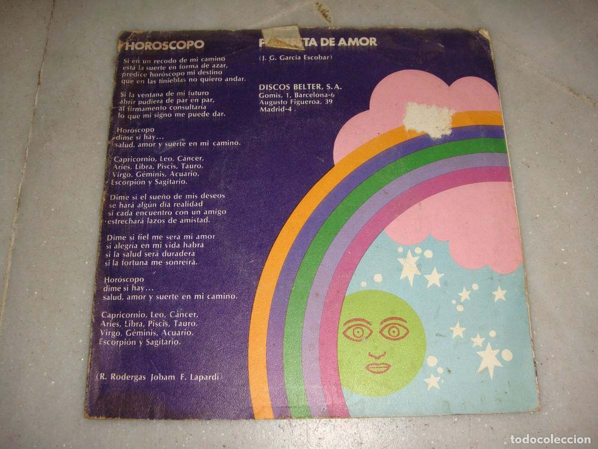 Discos de vinilo: SINGLE DE MANOLO ESCOBAR. Horoscopo. Protesta de amor - Foto 2