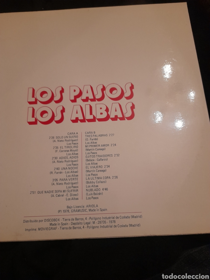 Discos de vinilo: Vinilo, Los Pasos, Los Albas, como nuevo de 1978 - Foto 3