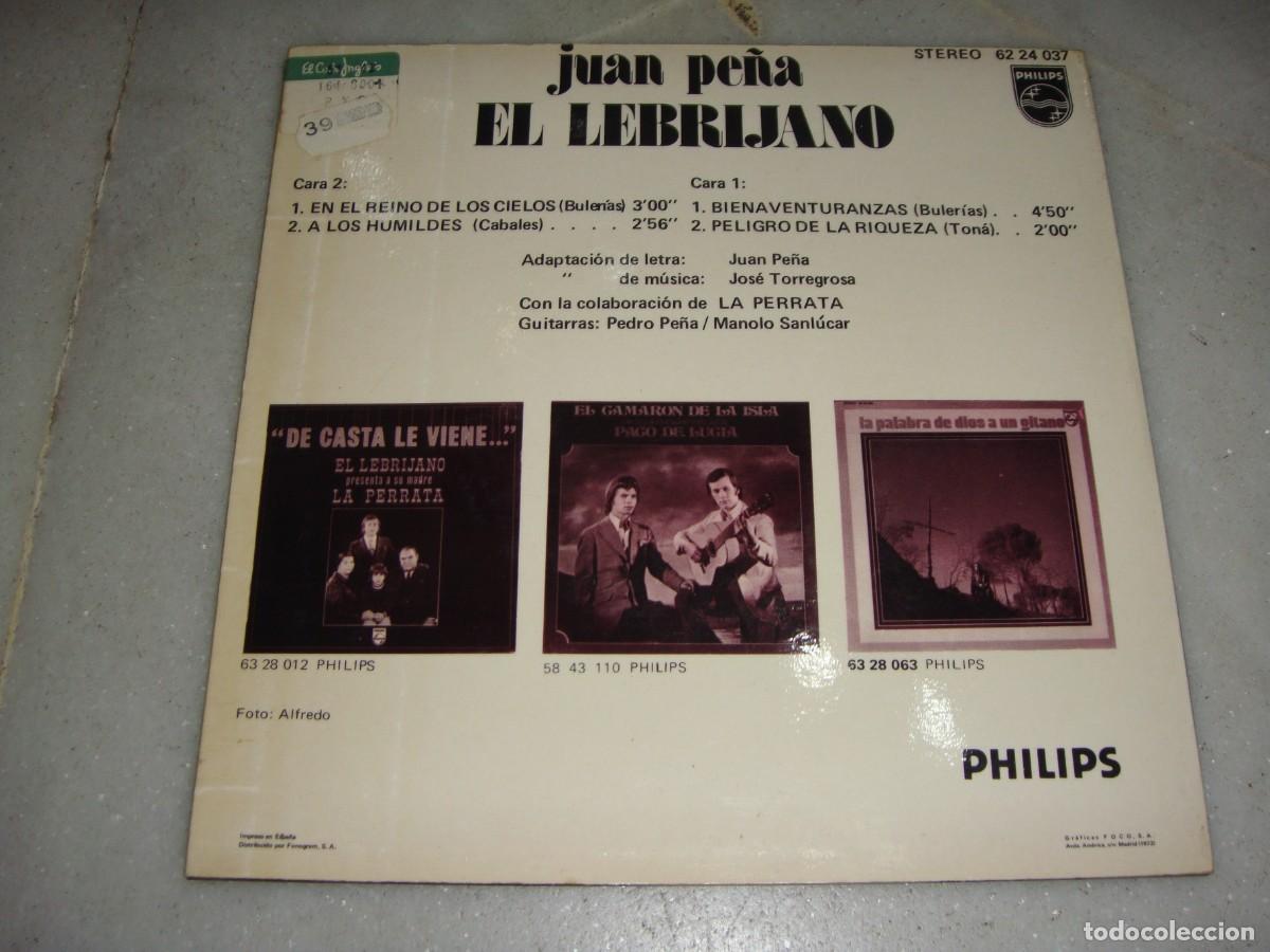 Discos de vinilo: Single. JUAN PE&Ntilde;A. EL LEBRIJANO. - Foto 2