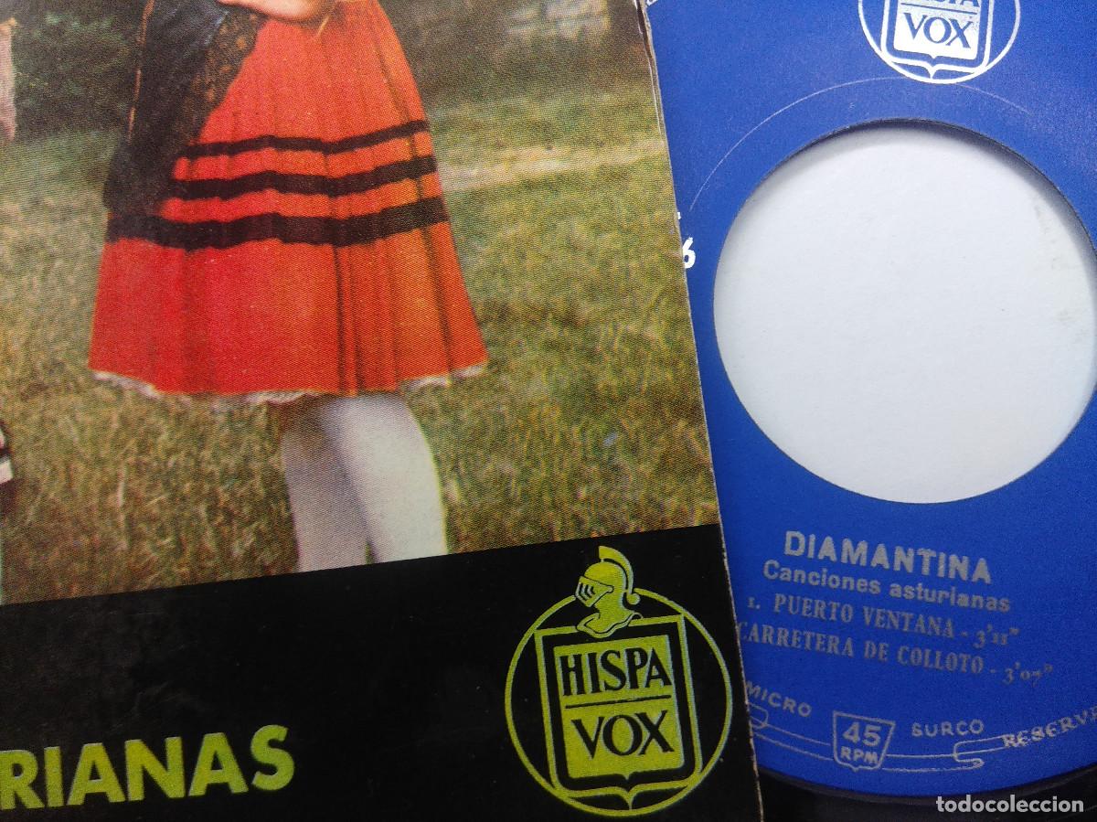 Discos de vinilo: DIAMANTINA/CANCIONES ASTURIANAS/SINGLE. - Foto 2