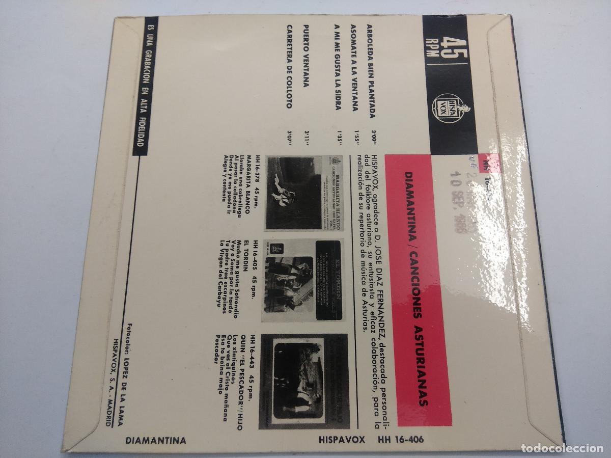Discos de vinilo: DIAMANTINA/CANCIONES ASTURIANAS/SINGLE. - Foto 3